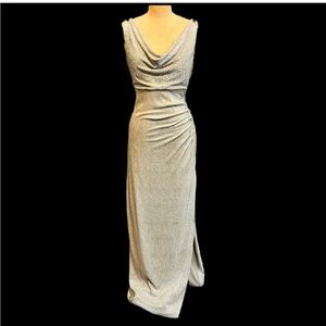 Ralph Lauren Evening gown formal cocktail dress sparkly gold rhinestone jewel
